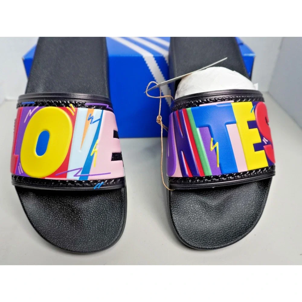 Adidas Originals Adilette Pride Mens Slides Slip Ons Love Unites NWT